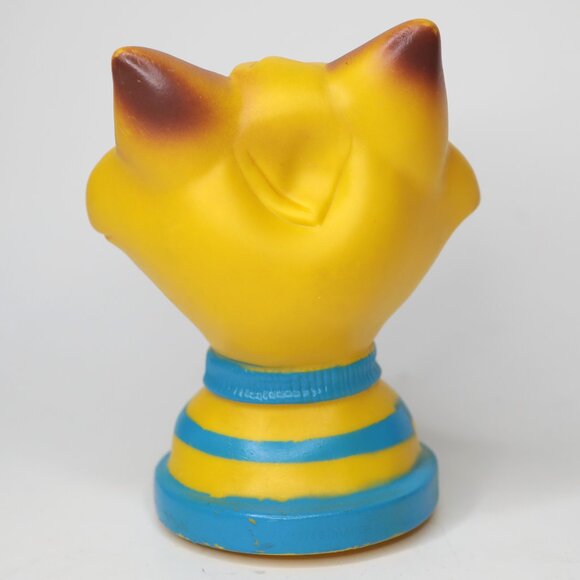 Vintage 1974 Cat In The Bag Game Piece Large Cat Head Yellow Blue by Schaper - Picture 3 of 7